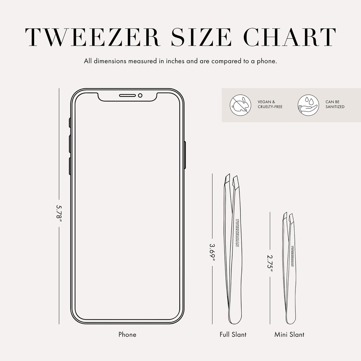 Dusted Onyx Mini Slant Tweezer