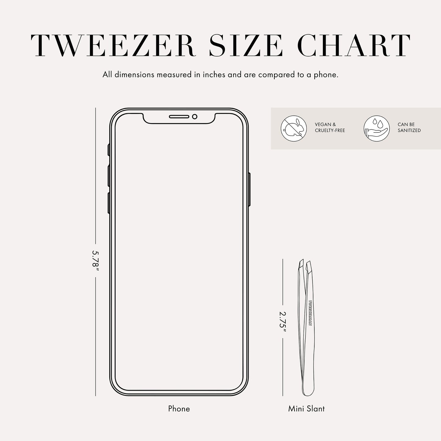 Dusted Onyx Mini Slant Tweezer